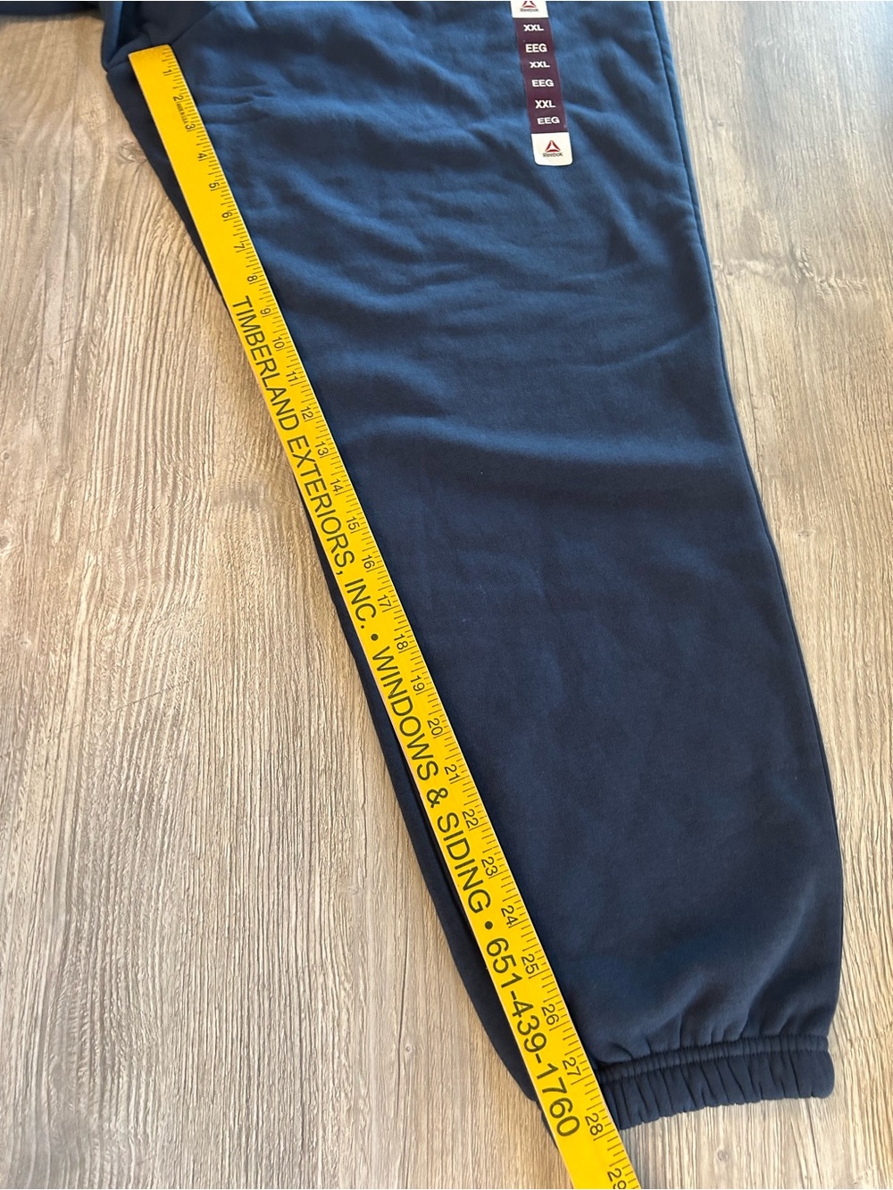 Reebok Men’s Fleece Jogger Sweatpants Denim Blue Size XXL Pockets NEW WITH TAGS. - Picture 10 of 11